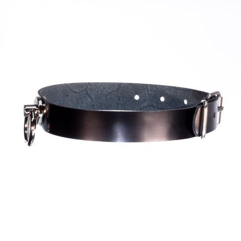 SiaLinda: Halsband echtes Lackleder schwarz mit großem O - Ring - SiaLinda.com